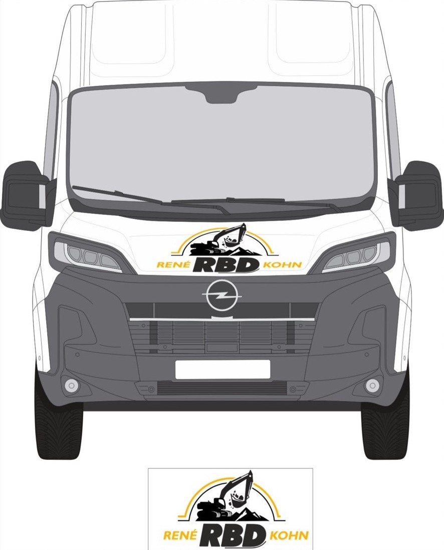 Fahrzeugdesign Mockup Front – RBD René Kohn Logo